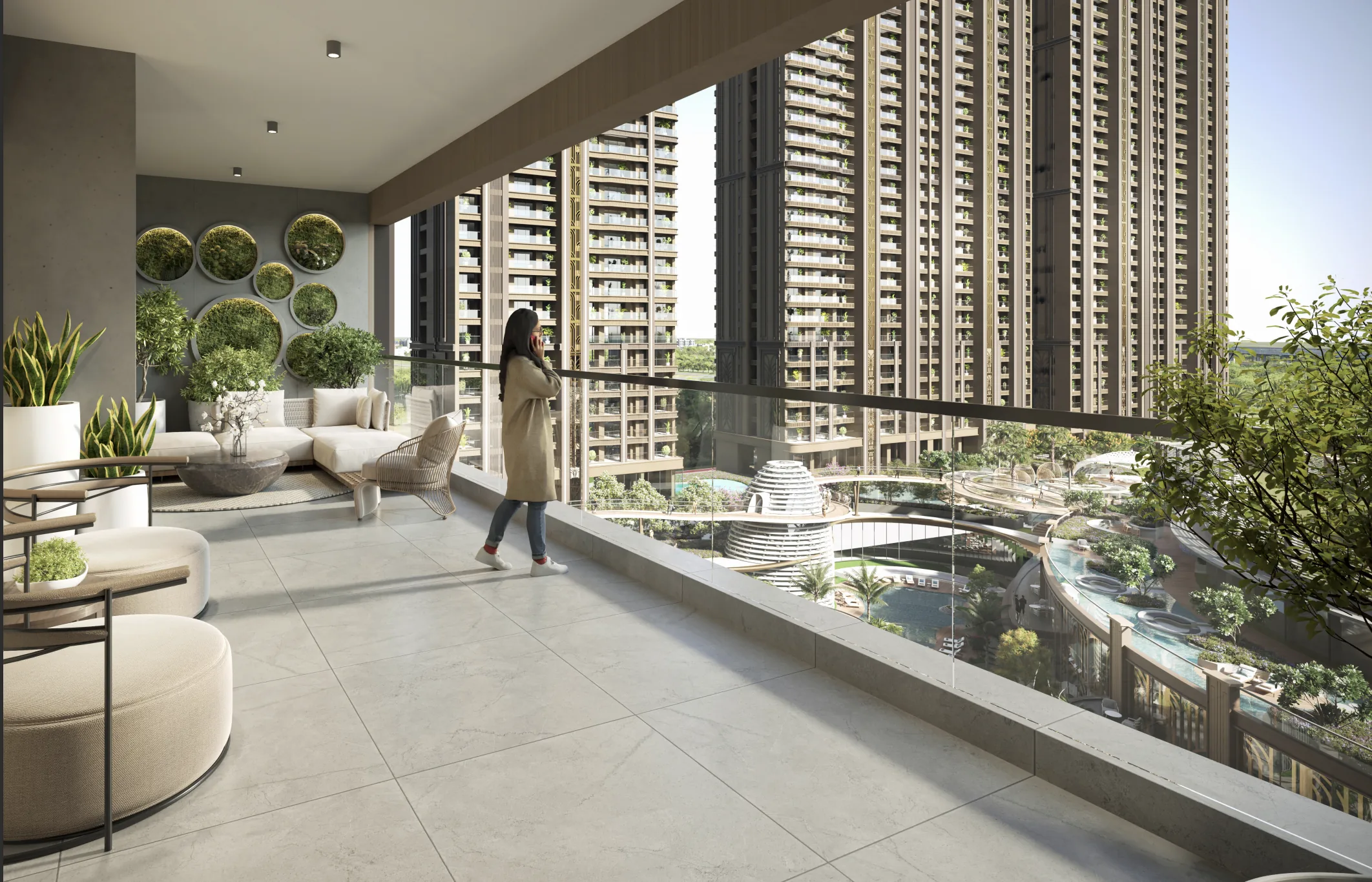 Private balcony overlooking the landscape
