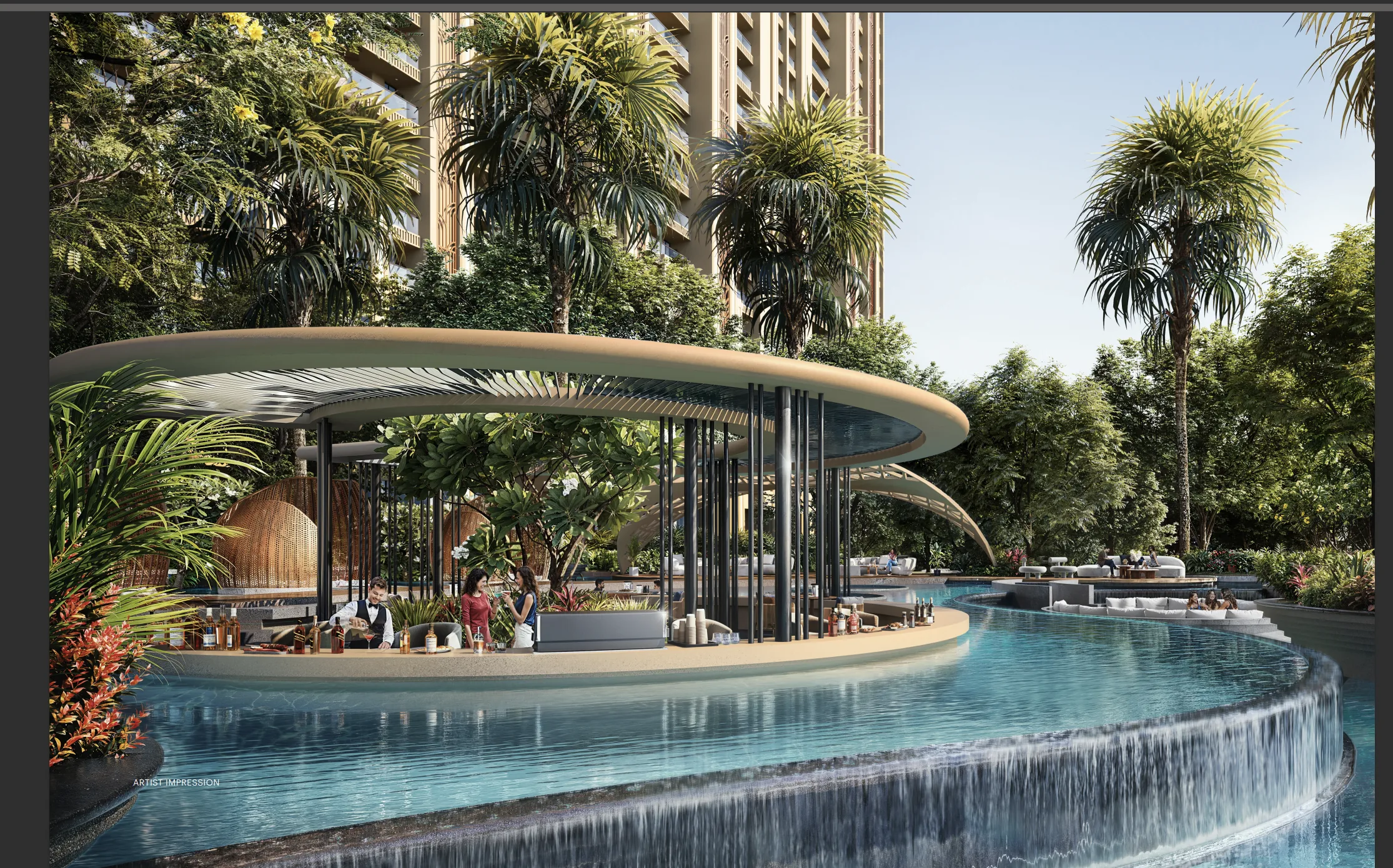 Resort-style pool bar